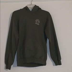 Green PAWZ Hoodie (sunflower)